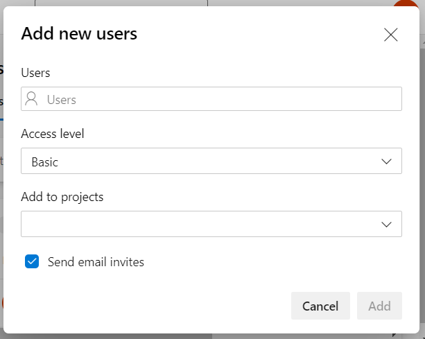 Azure DevOps add new users